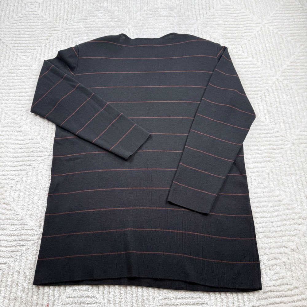 GISPA Italy Sweater Women's 10 Vintage Merino Wool Blend Striped Black 90's - Picture 2 of 14